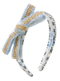 HOUNDSTOOTH SPARKLE HEADBAND - BLUE