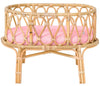 RATTAN DOLL CRIB WITH PINK MATTRESS