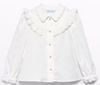 GILRS IVORY COTTON RUFFLE BLOUSE