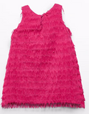 FRINGED DRESS - HOT PINK