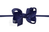 1/4″ PANTYHOSE HEADBAND WITH SIGNATURE GROSGRAIN BOW NAVY 4.5"