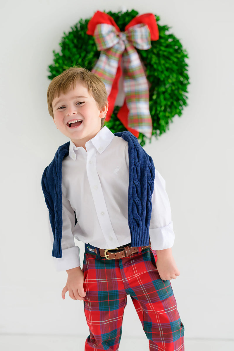 PREP SCHOOL PANTS - MIDDLETON PLAID WITH GRIER GREEN STORK – MiMi Kids