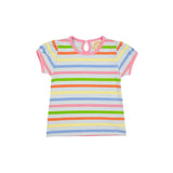 PENNY'S SHORT SLEEVE PLAY SHIRT SOUTH DOCK STRIPE WITH HAMPTON'S HOT PINK TRIM