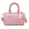 PINK CROCODILE DUFFLE HANDBAG