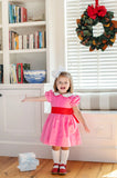 CINDY LOU SASH DRESS - HAMPTONS HOT PINK WITH WORTH AVENUE WHITE & RICHMOND RED