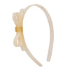 LILIES & ROSES THIN BOW HEADBAND - PEARLIZED WHITE