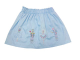 LULU BEBE BLUE NUTCRACKER EMBROIDERED SKIRT